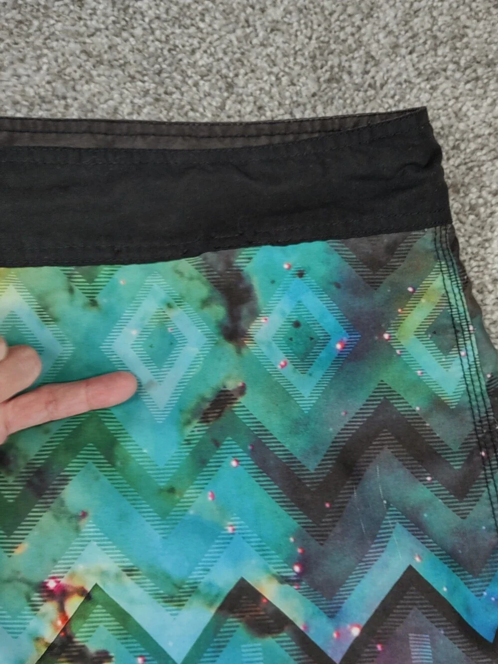 Beautiful Giant Boardshorts Men 38 Galaxy Diamond Tie Dye Hybrid Swim Trunks
